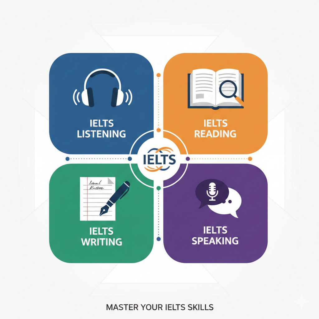 Four sections of the IELTS test